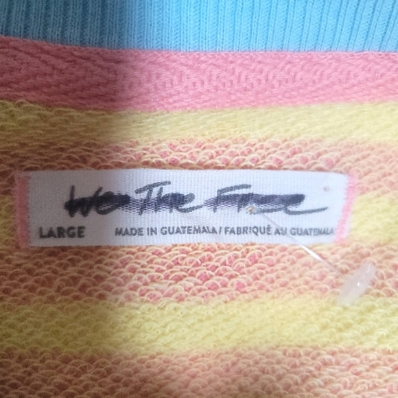 We The Free Classic Oversized Striped Crewneck, L, Tangerine Combo, NWOT - Picture 8 of 10